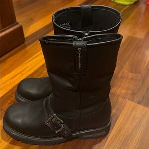 Ariat Metal Mounts Alloy H2O Black Motorcycle Boots Men Size: 10 EE